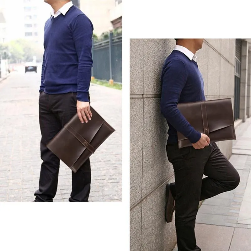 13 Laptop / Tablet Bag - Genuine Leather - Universal - Cable Winder - Business Power Adapter