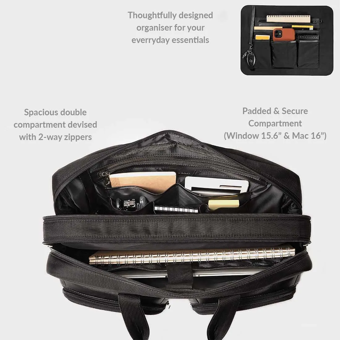 ALASKA Messenger Bag Double Compartment