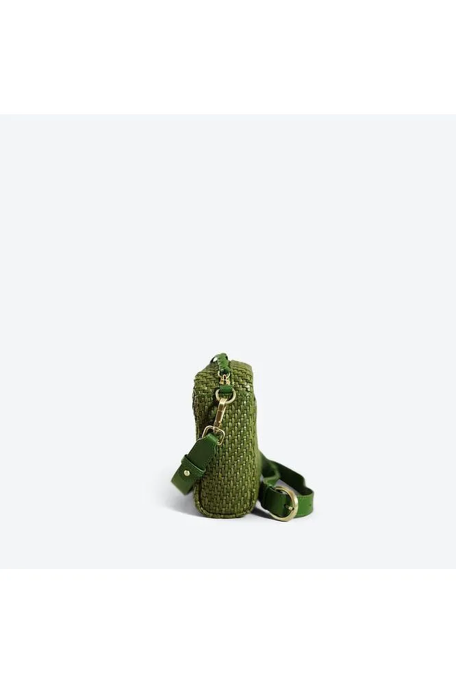 Allan K Reese Toledo Leather Crossbody Bag- Bamboo Weave  | Fig