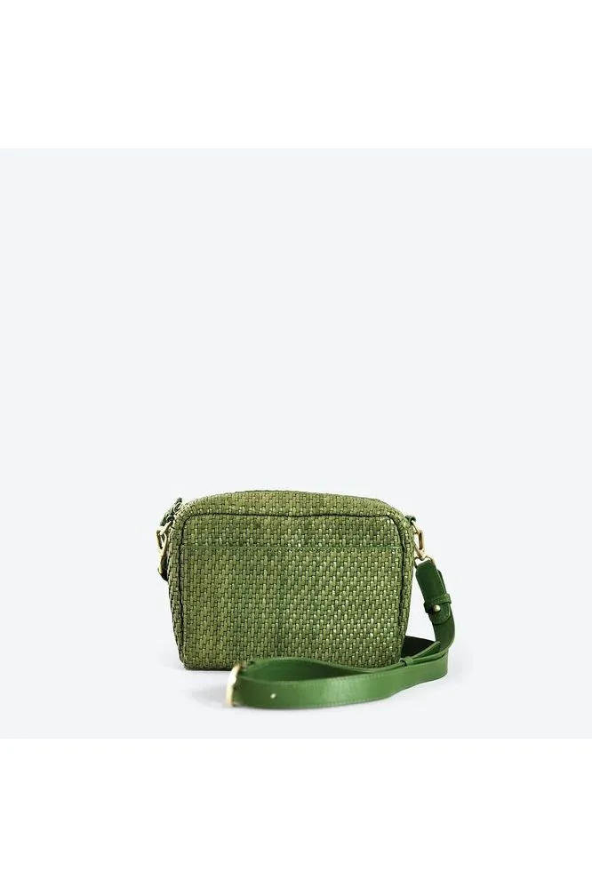 Allan K Reese Toledo Leather Crossbody Bag- Bamboo Weave  | Fig