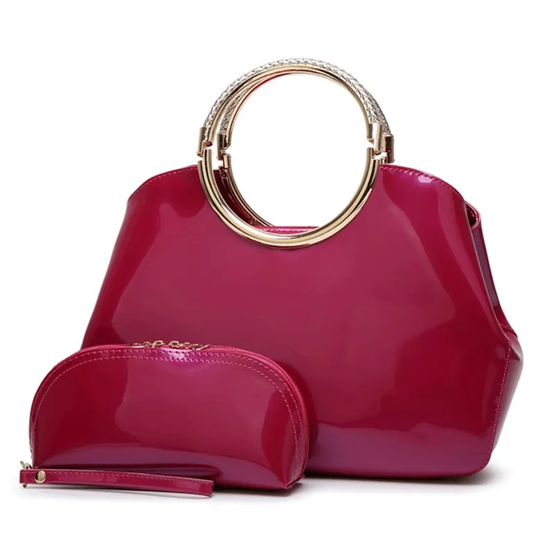 ALMIRA Design Collection Women's Fine Fashion Luxury Style Designer Leather Burgundy Red Handbag