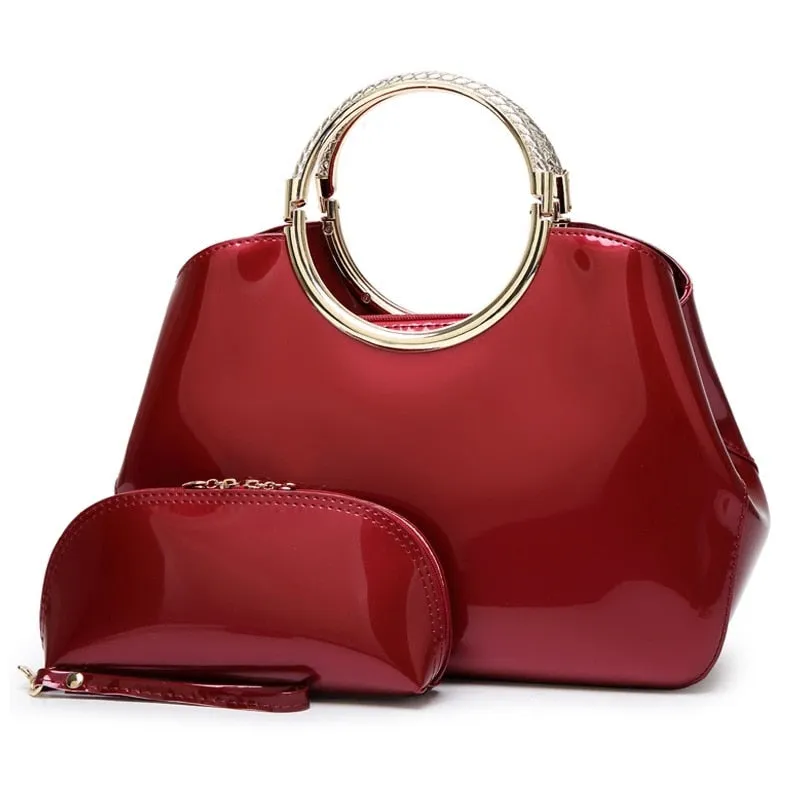 ALMIRA Design Collection Women's Fine Fashion Luxury Style Designer Leather Burgundy Red Handbag