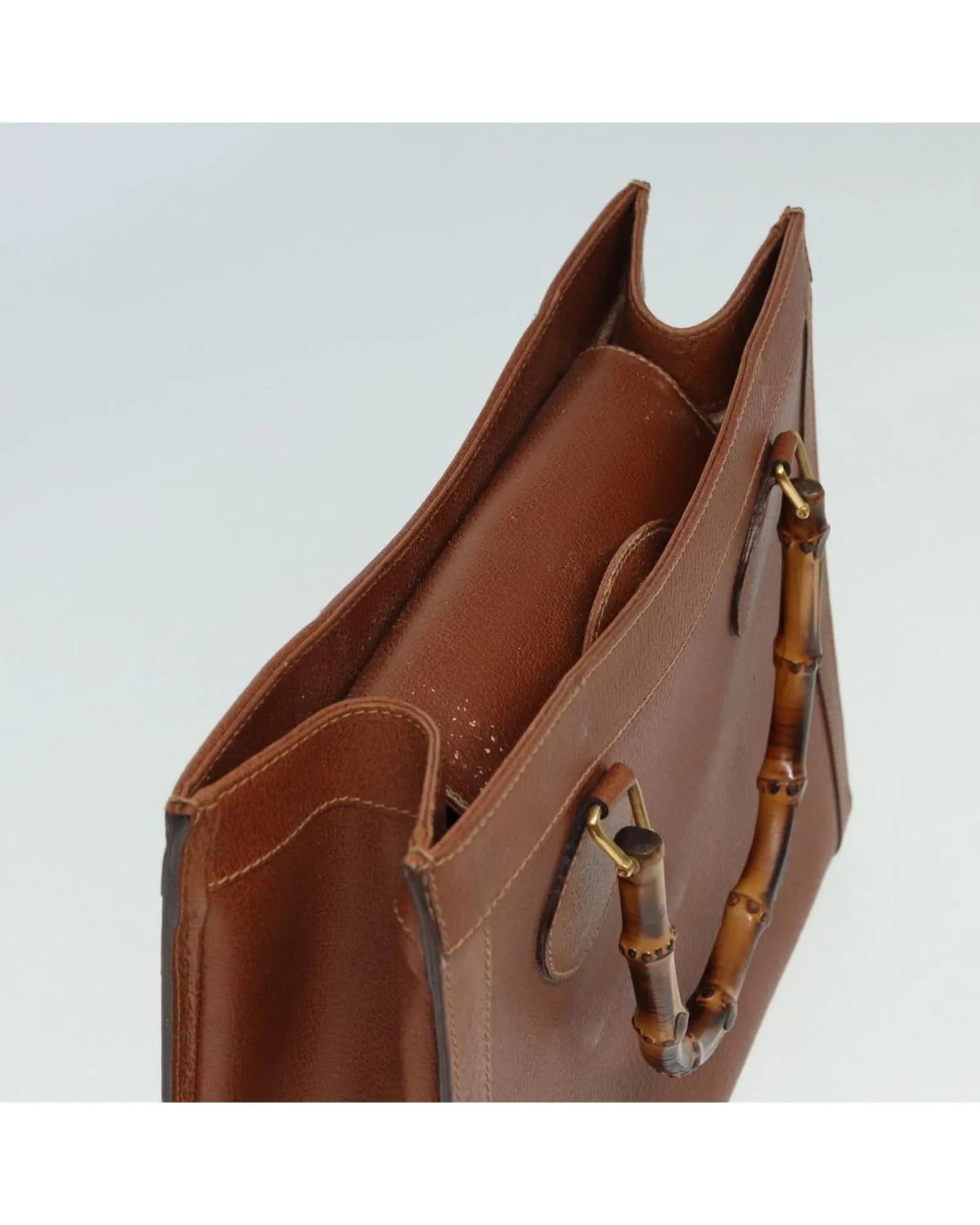 Bamboo Leather Hand Bag with Authentic Detailing