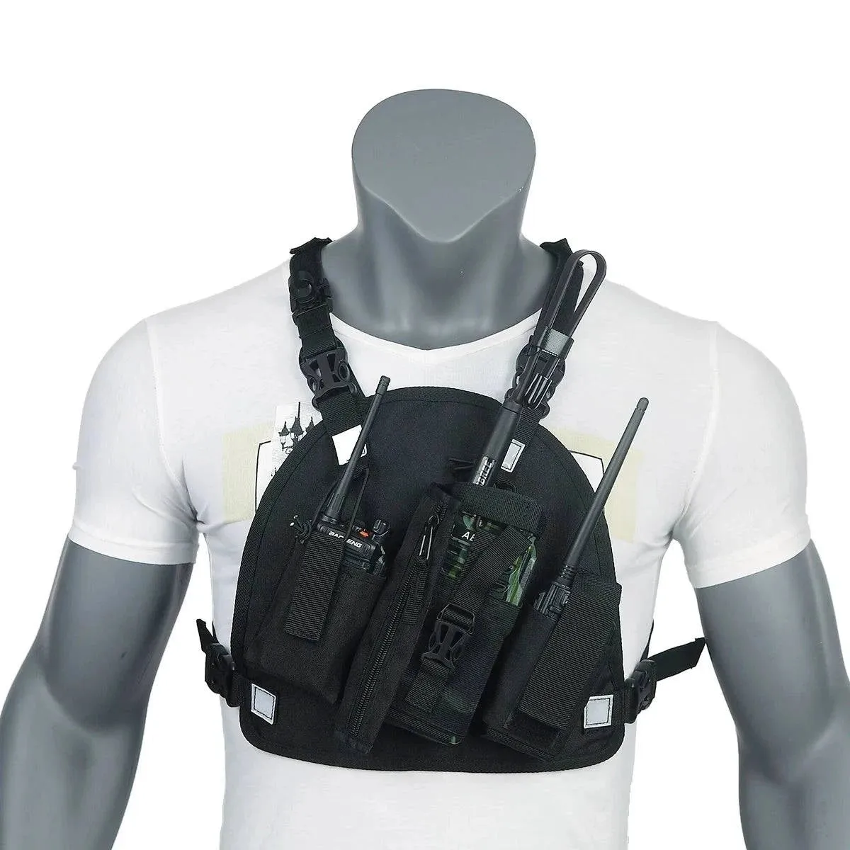 Baofeng Double Radio Shoulder Holster Chest Harness Holder Vest Rig for Two Way Radio Rescue Essentials