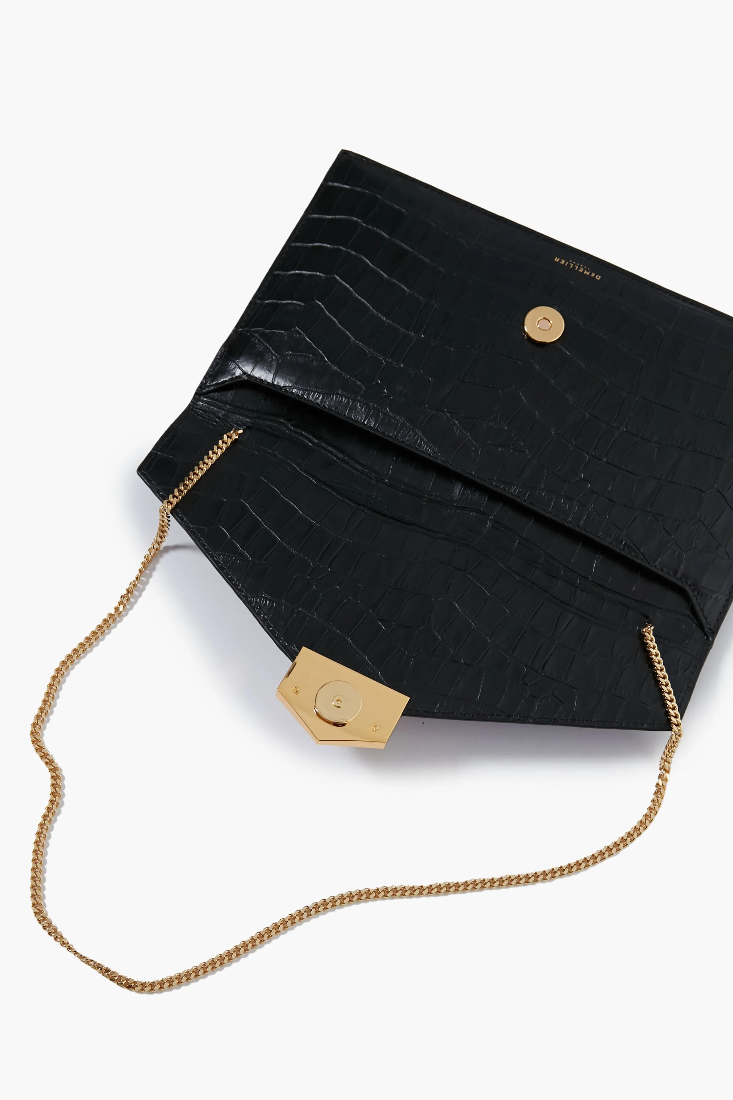 Black Croc London Clutch