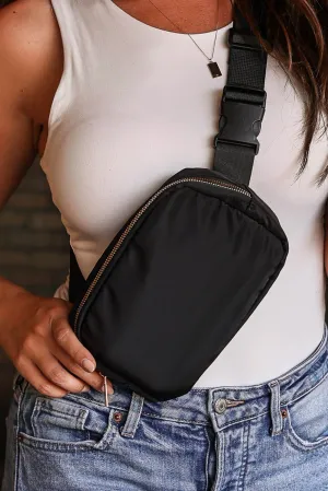 Black Waterproof Zipped Crossbody Bag - Secure Zipper Closure