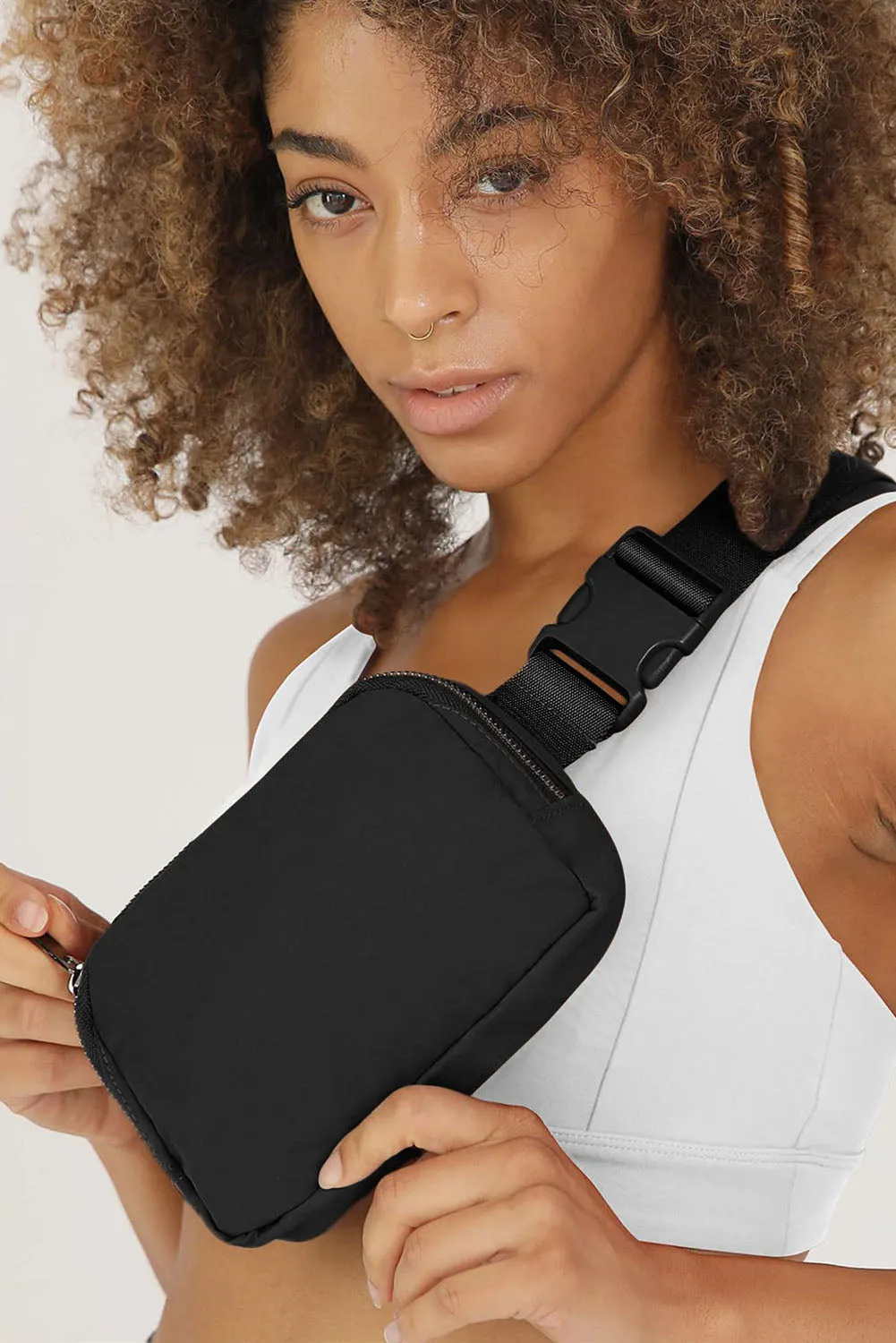 Black Waterproof Zipped Crossbody Bag - Secure Zipper Closure
