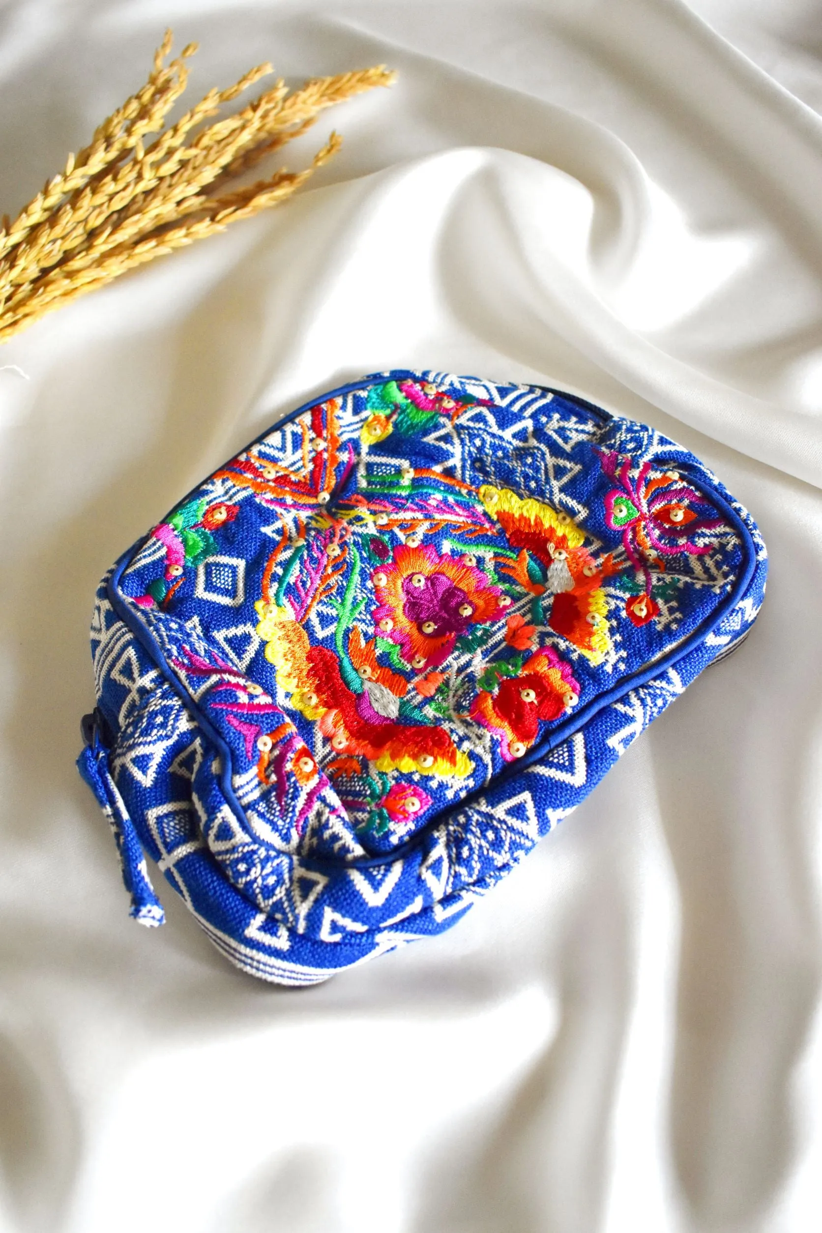 Blue and White Pouch