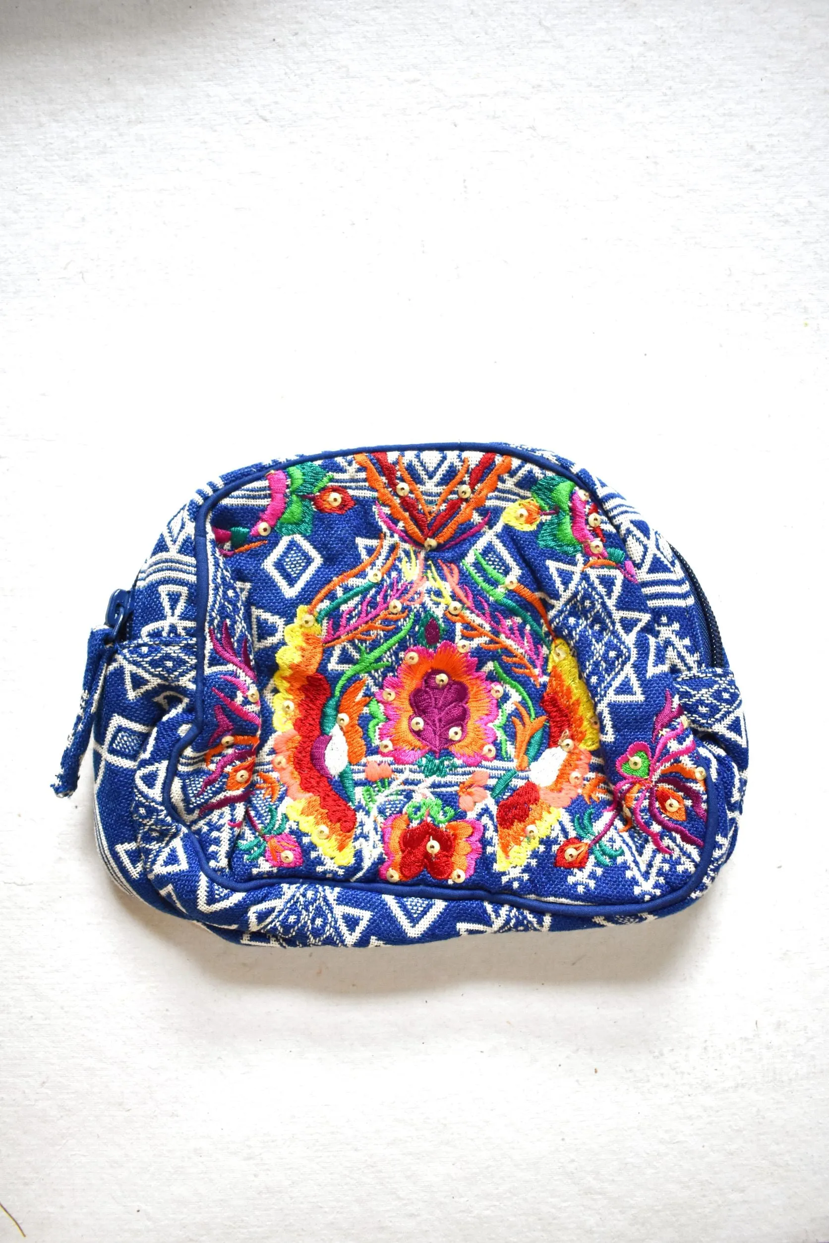 Blue and White Pouch