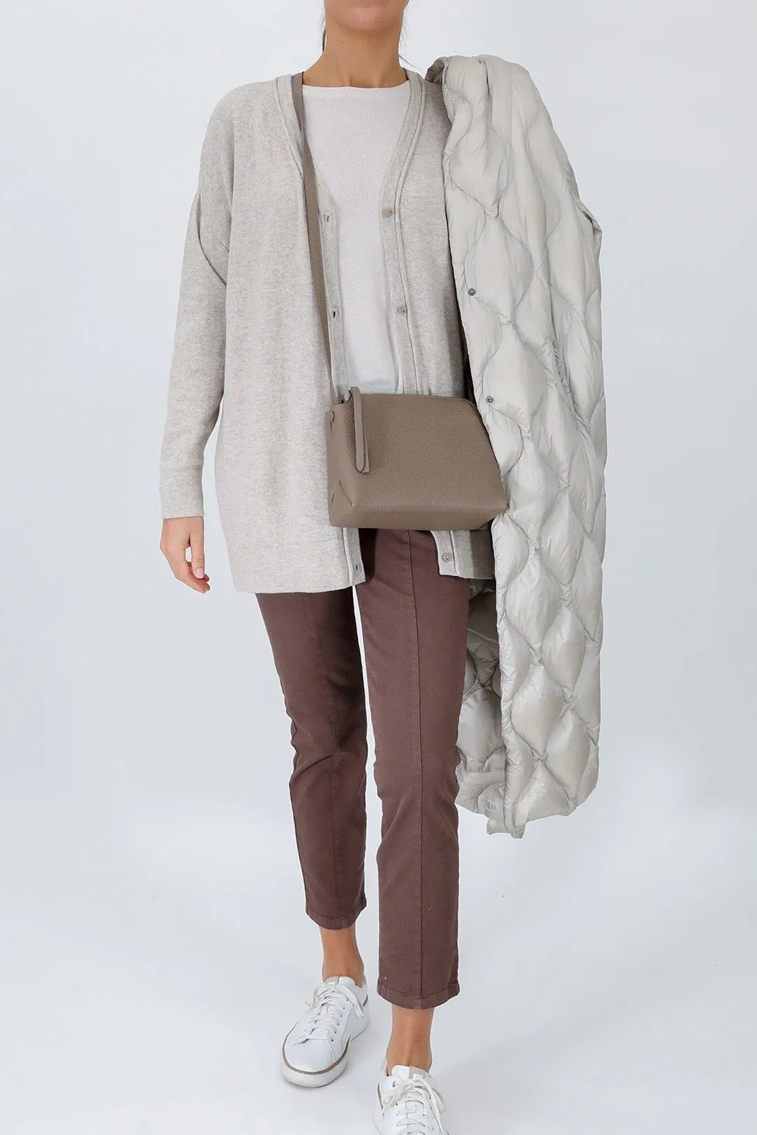 BRIDGET ITALIAN LEATHER CROSSBODY BAG IN TAUPE