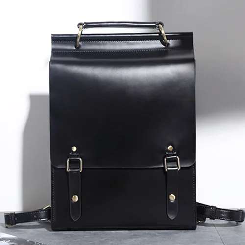 Brown Classic Satchel Laptop Leather School Backpack for Women