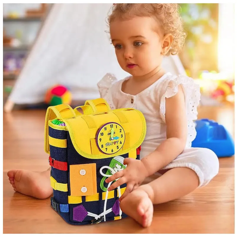 Busy Board Toddler Backpack With Buckles And Zippers Md-40