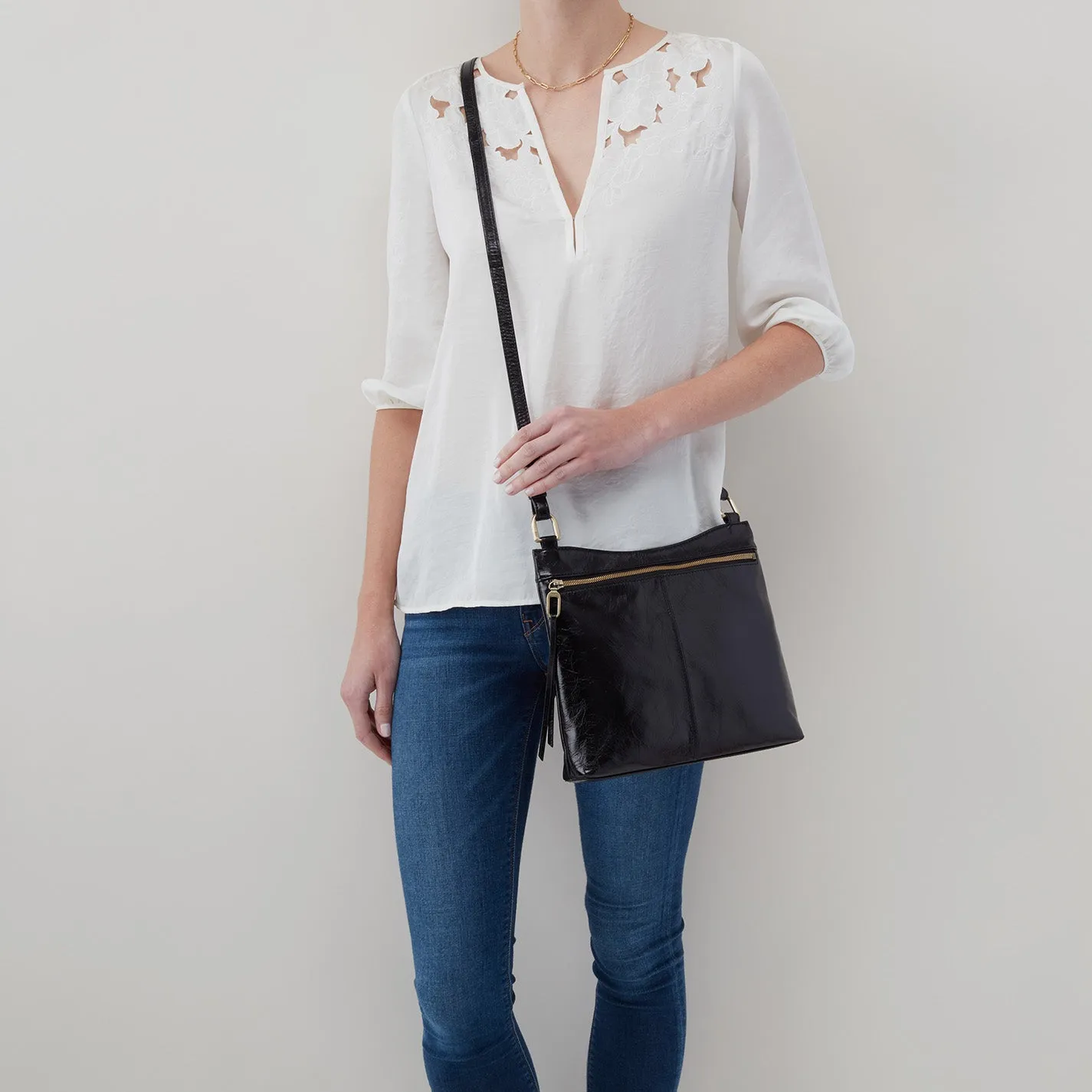 Cambel Crossbody In Polished Leather - Biscayne Blue