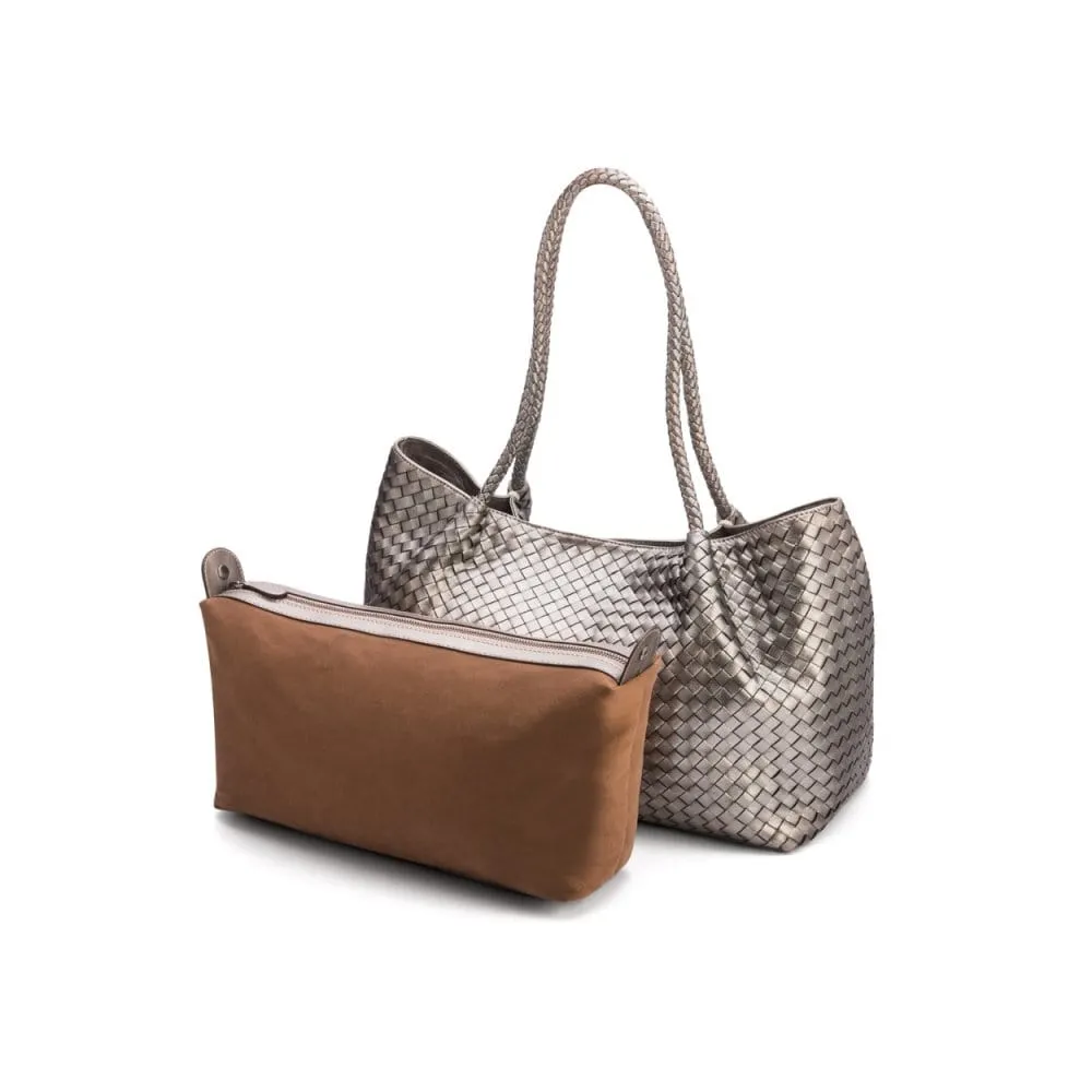 Cassidy Woven Slouchy Bag - Pewter