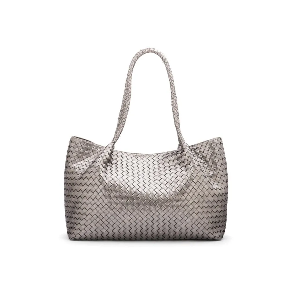 Cassidy Woven Slouchy Bag - Pewter