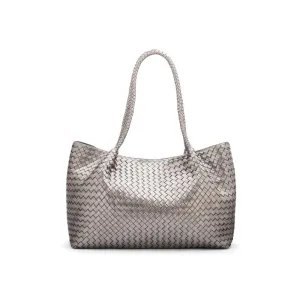 Cassidy Woven Slouchy Bag - Pewter