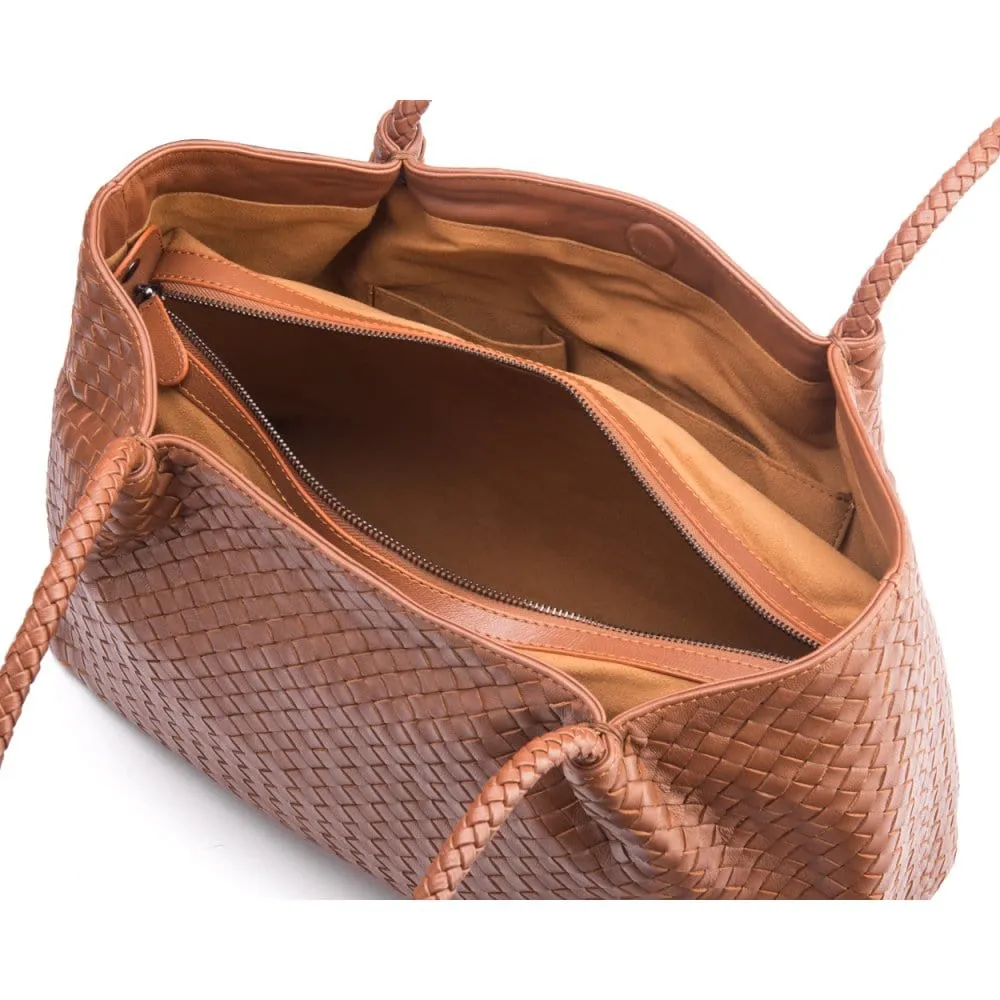 Cassidy Woven Slouchy Bag - Tan