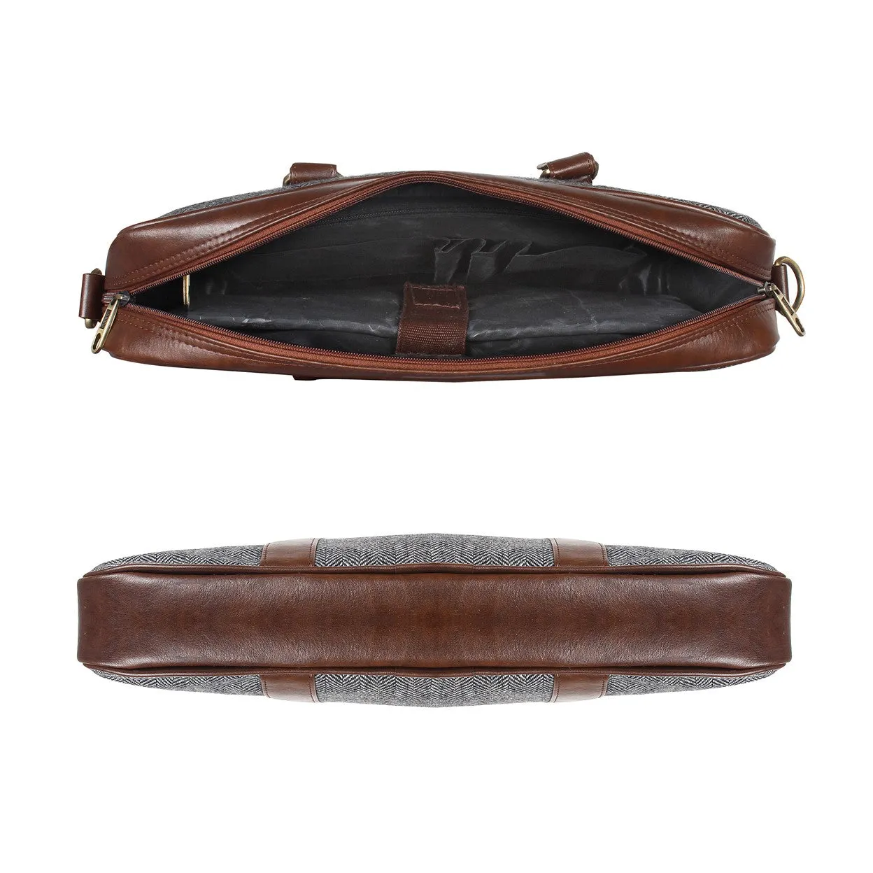 Classic Laptop Bag (Gray Herringbone)