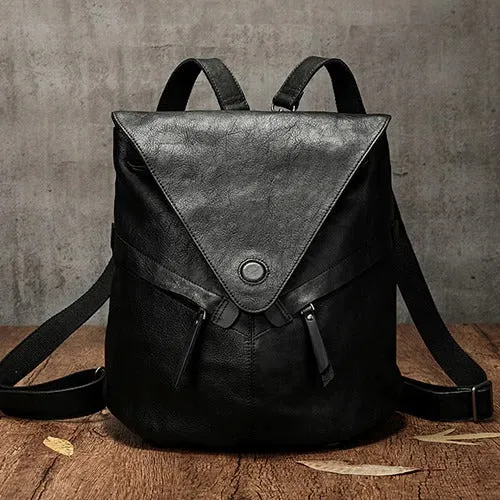 Classic Leather Convertible Backpack Bag