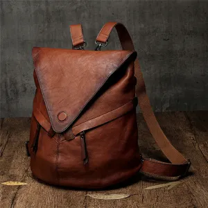 Classic Leather Convertible Backpack Bag