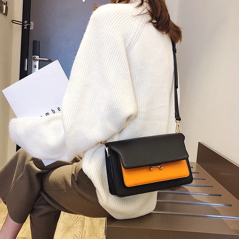 Contrast Leather Bag