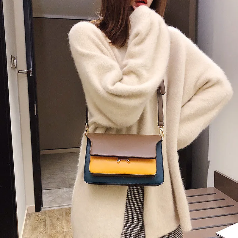 Contrast Leather Bag