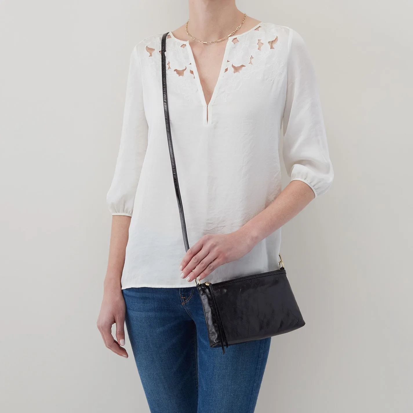 Darcy Crossbody In Polished Leather - Brick