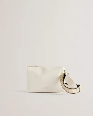 Delphia Branded Webbing Cross Body Bag White