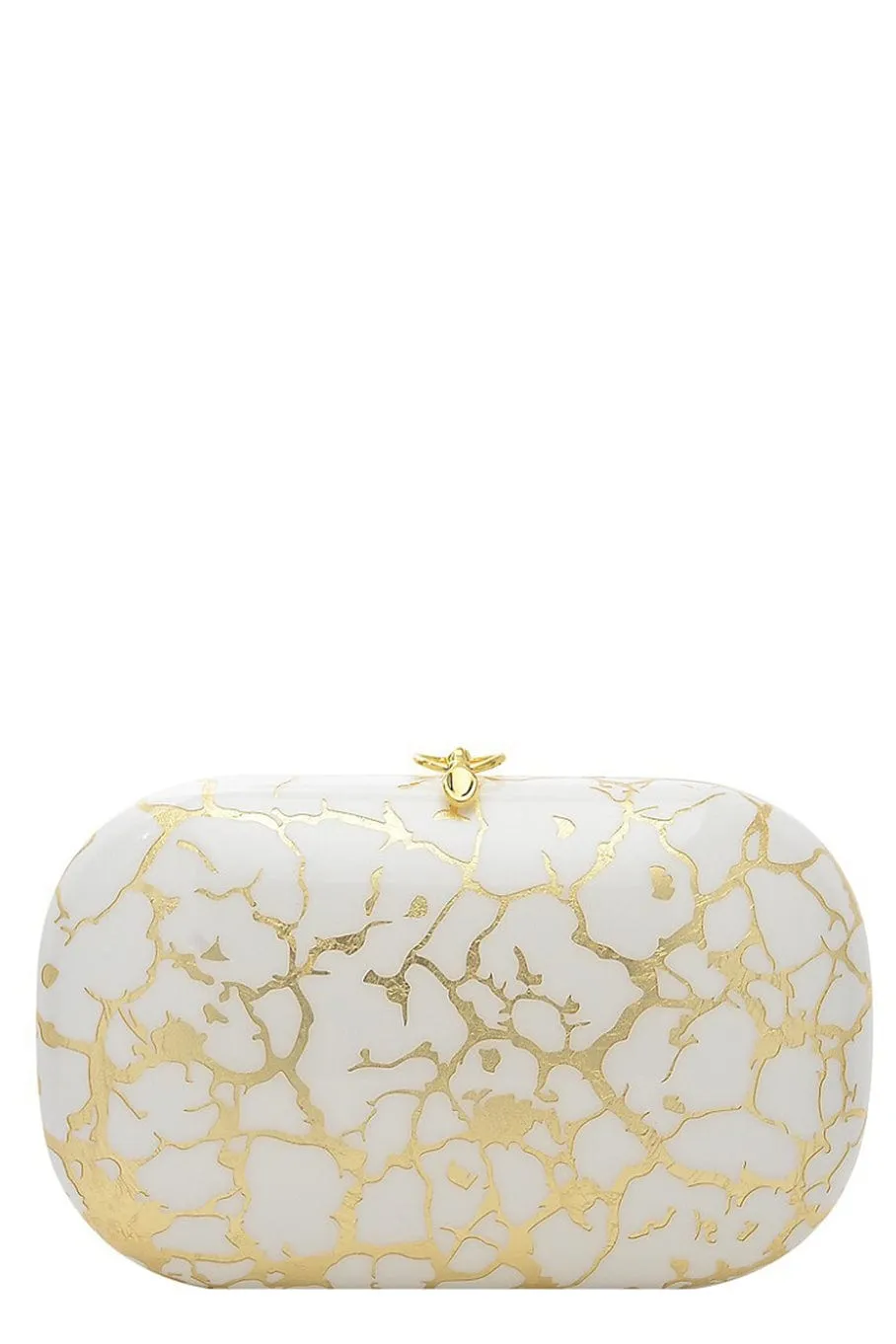 Elina Plus Clutch - White Gold Multi