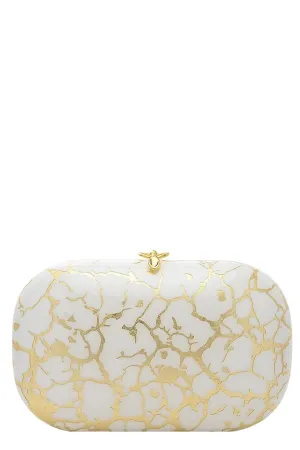 Elina Plus Clutch - White Gold Multi