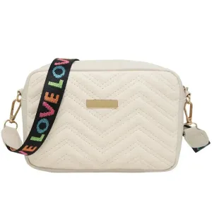 Embroidered Camera Bag with Printed Strap
