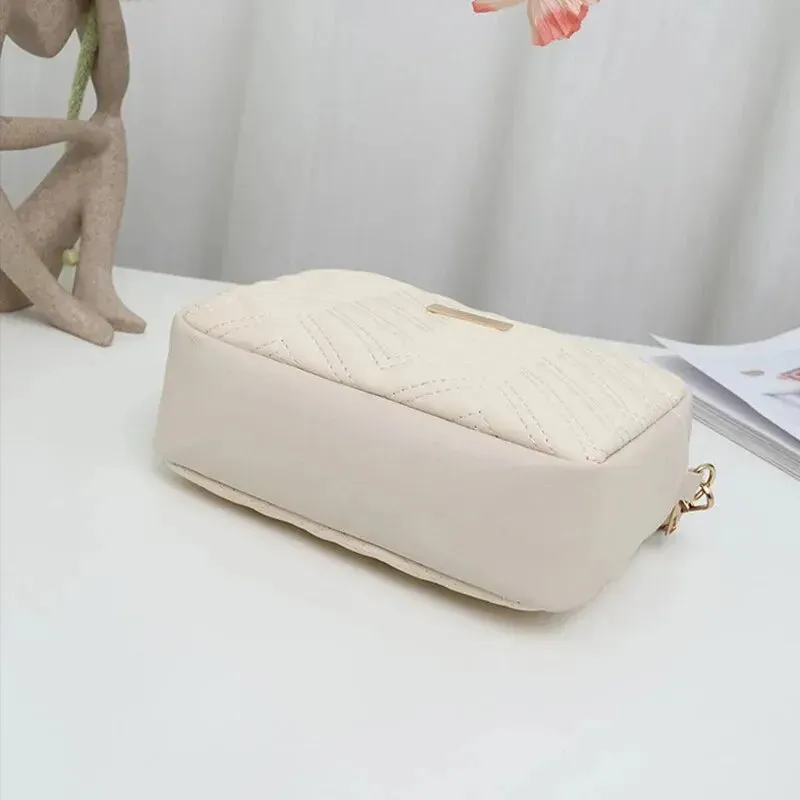 Embroidered Camera Bag with Printed Strap