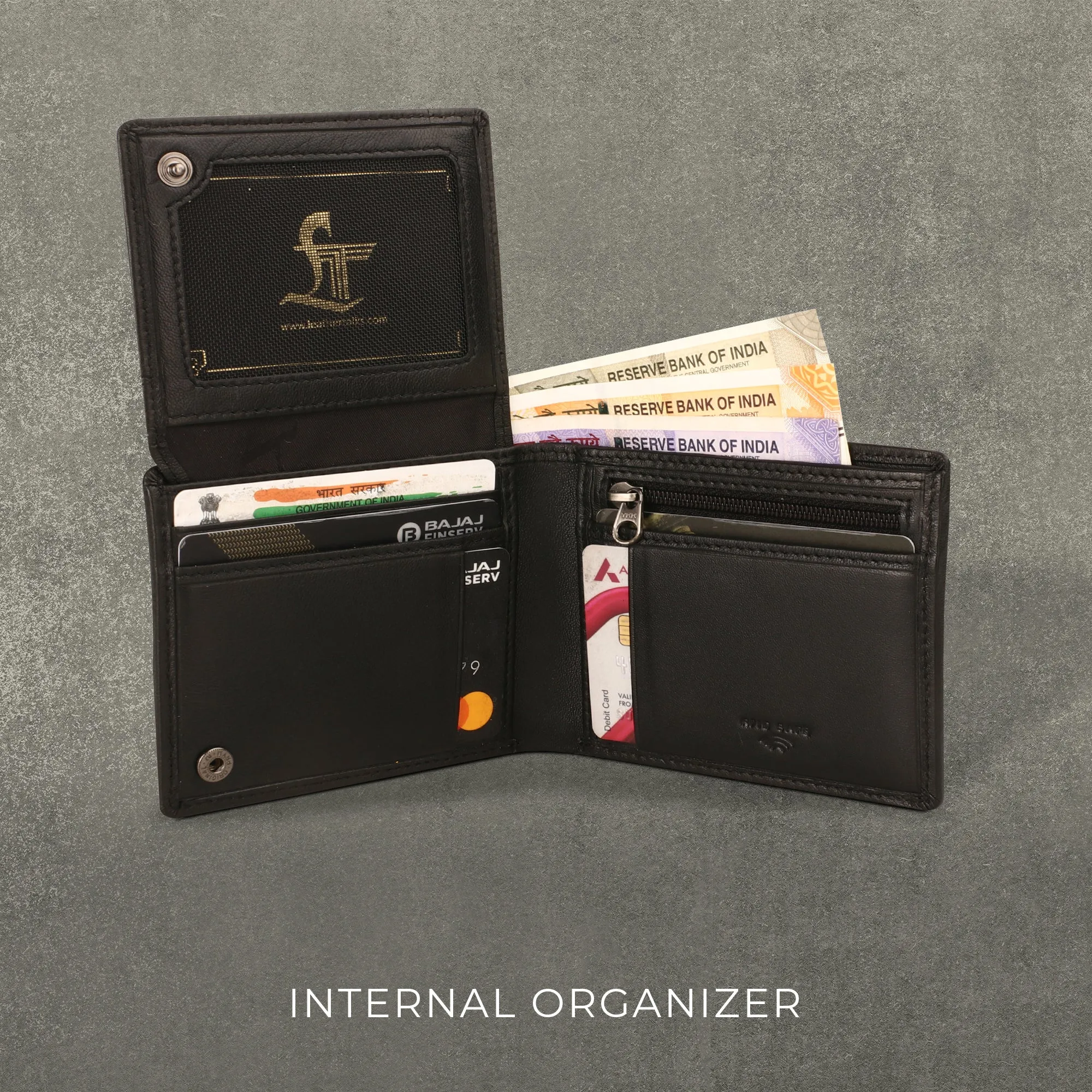 Evan Bifold Wallet | Pure Leather Wallet for Men | 100% Genuine Leather | Color: Brown & Black