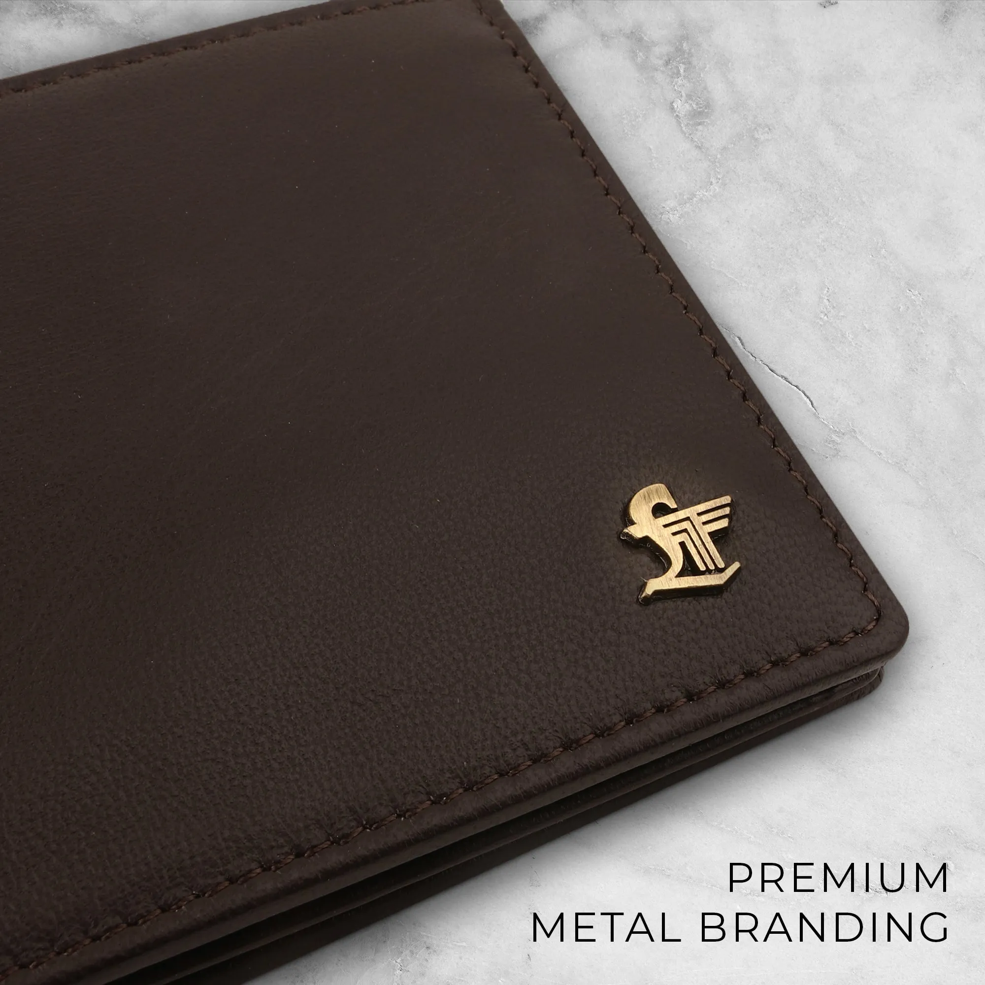 Evan Bifold Wallet | Pure Leather Wallet for Men | 100% Genuine Leather | Color: Brown & Black