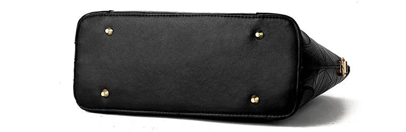 Fashion Unique 2 In 1 Patterned Leather Handbag - Yellow