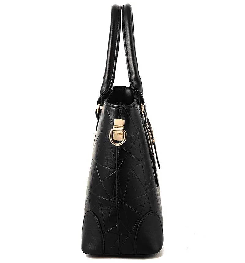 Fashion Unique 2 In 1 Patterned Leather Handbag - Yellow