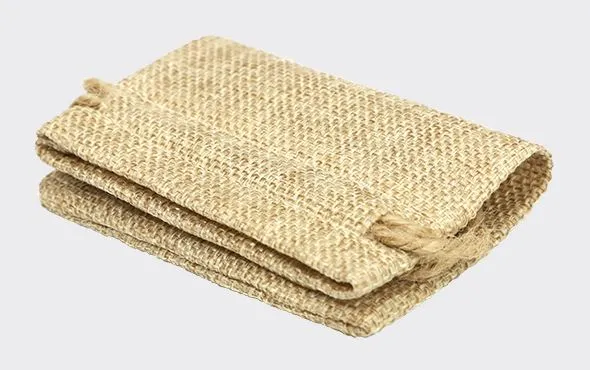Faux Burlap Drawstring Bag - 12 x 17 cm