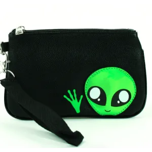 Friendly Green Alien Wristlet