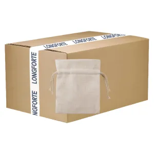 FULL CARTON - 100 x DOUBLE DRAWSTRING Bags - Thick Linen - 13cm x 18cm