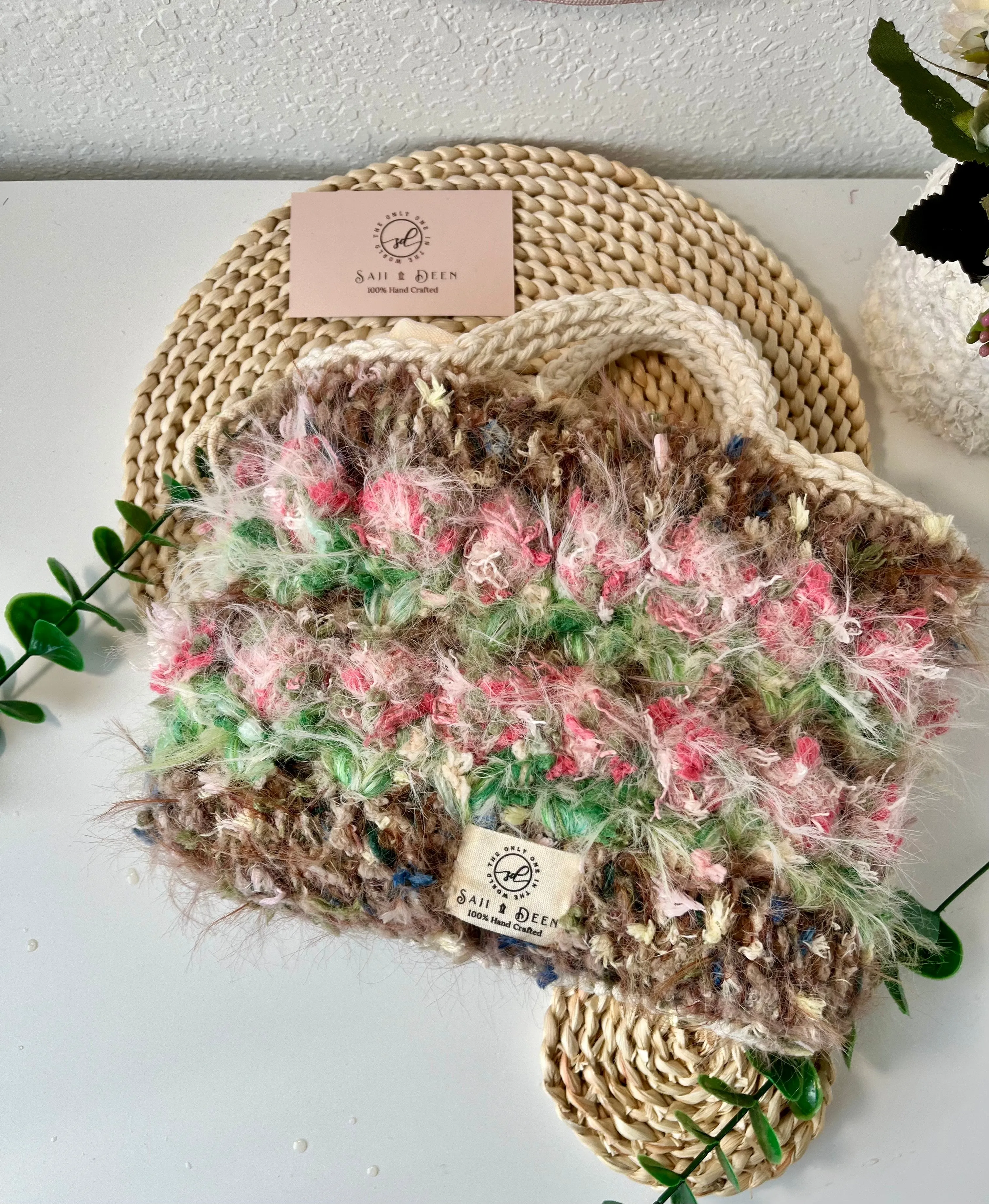 Fuzzy Flower Field Handbag