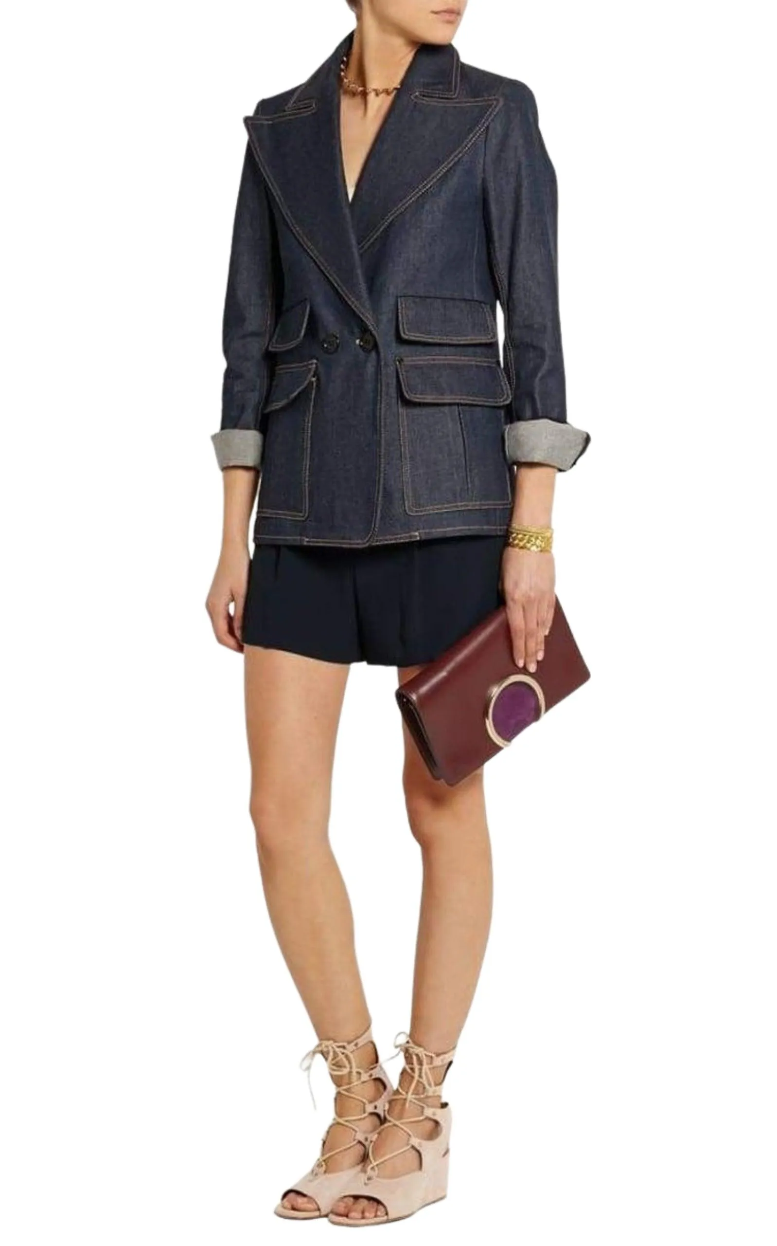 Gabrielle Burgundy Leather Clutch