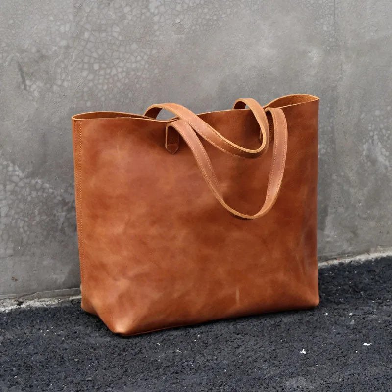 Genuine Leather Tote Bag for Women Single Shoulder Bag, Durable Handbag Birthday Gift for Her