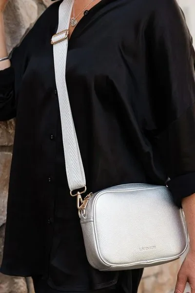 GINGER METALLIC CROSSBODY BAG SILVER