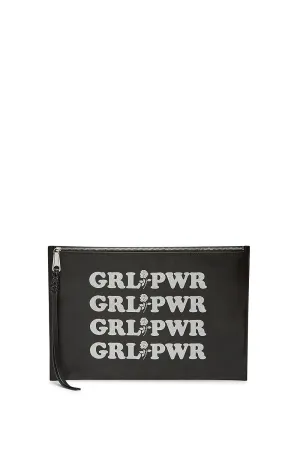 Grl Pwr Large Zip Clutch