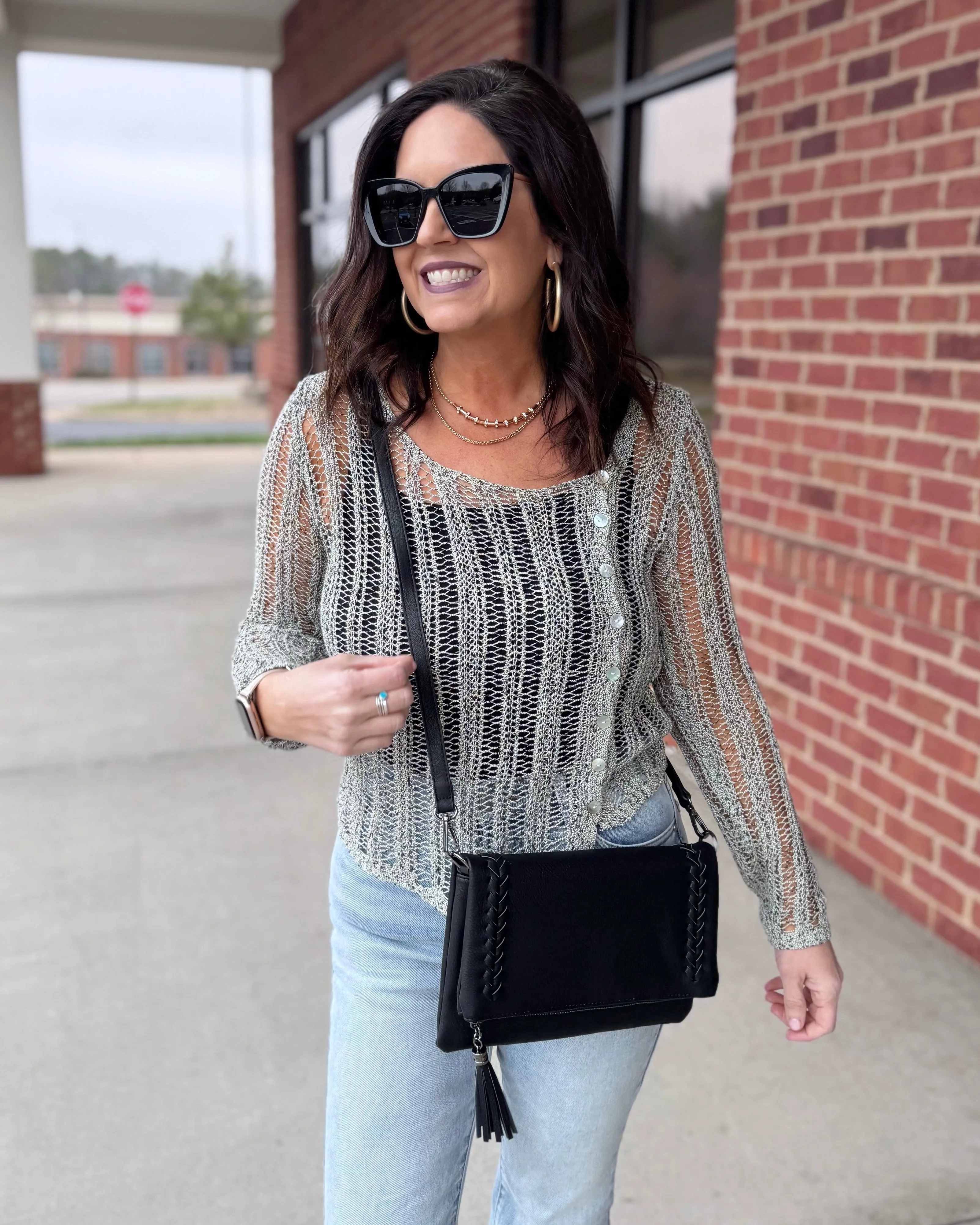 Isadora Clutch/Crossbody Bag in Black