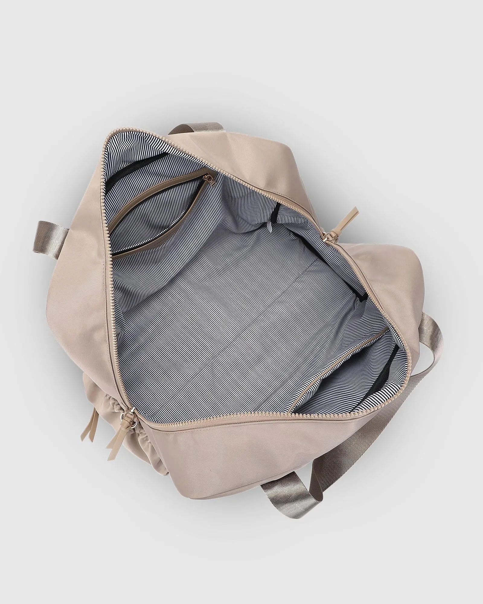 Jenn Nylon Travel Bag Beige