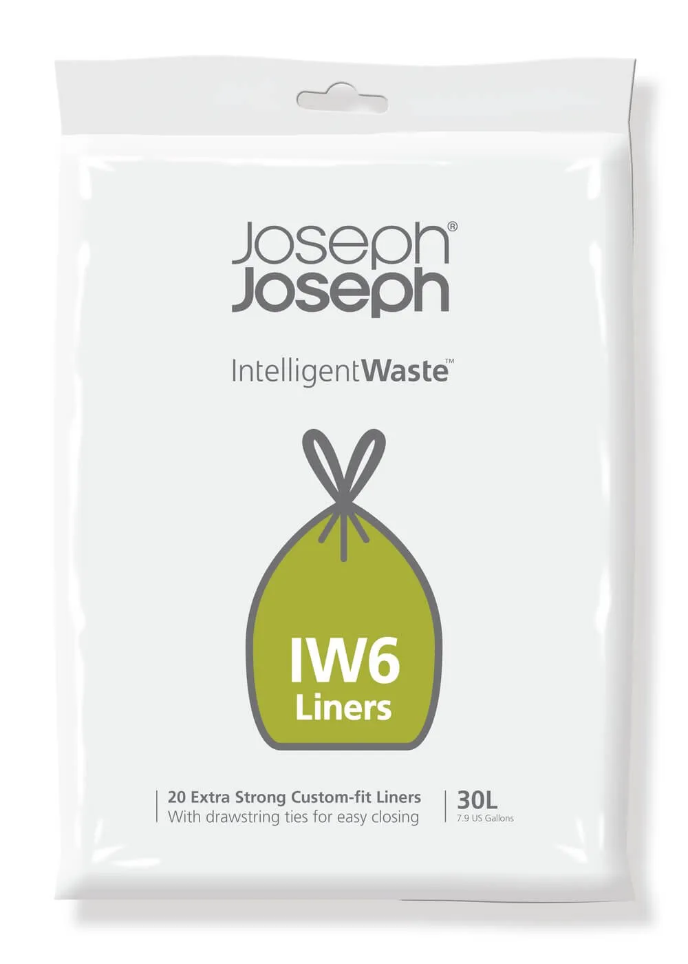 Joseph Joseph IW6 30L Grey Custom-Fit Bin Liners 20 Pack