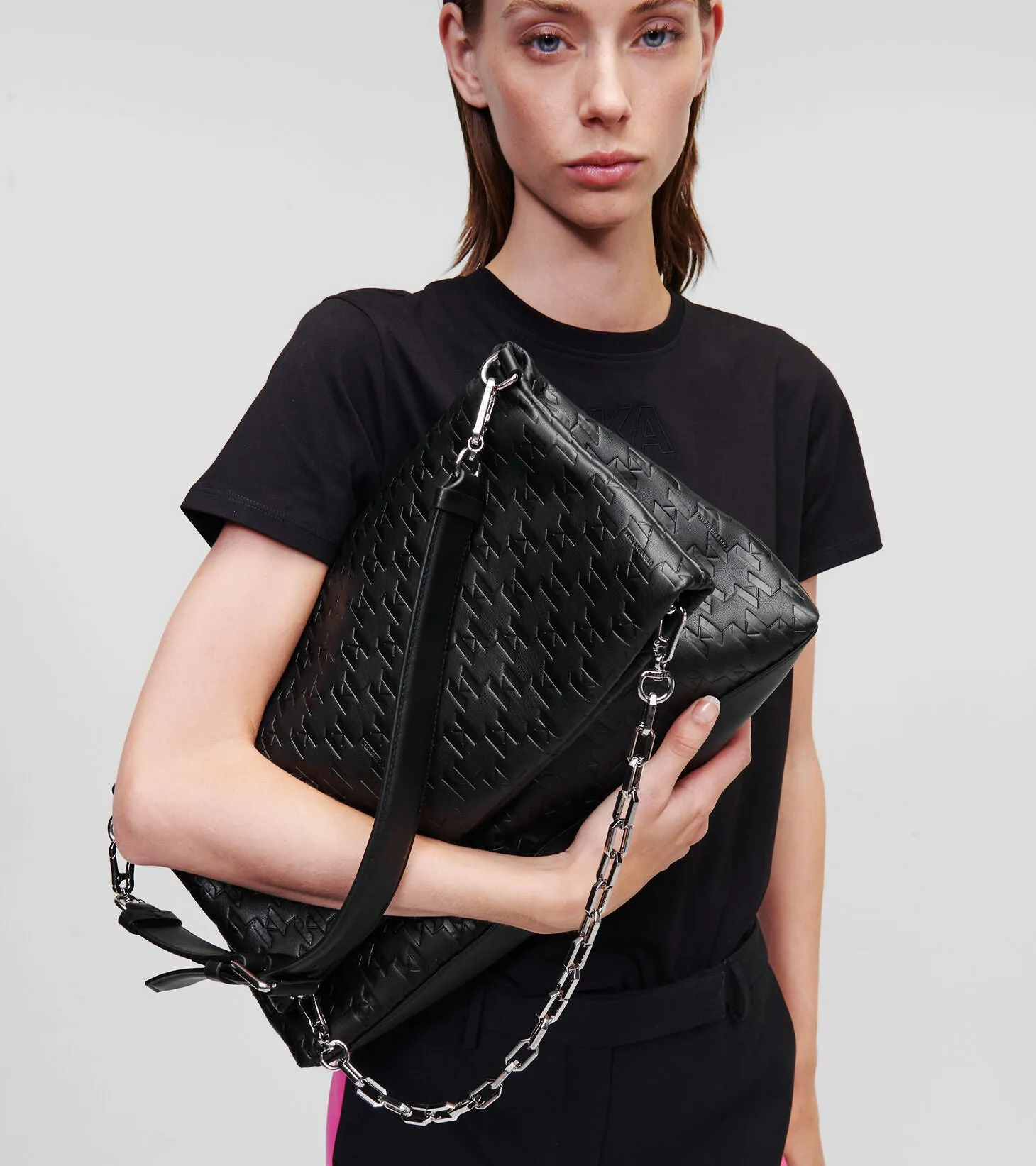 K/KUSHION MONOGRAM-EMBOSSED FOLDED TOTE