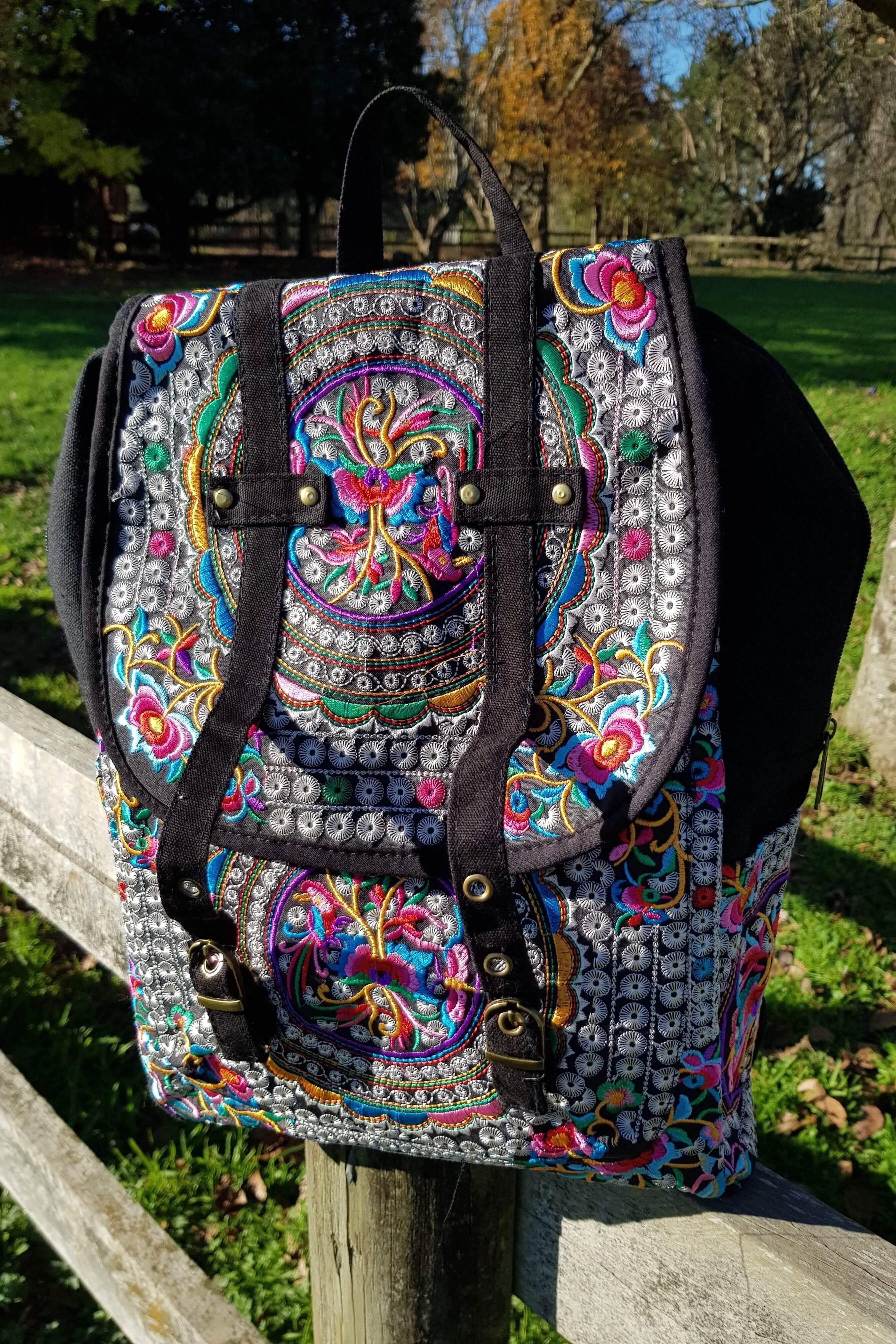 Large Embroidered Backpack