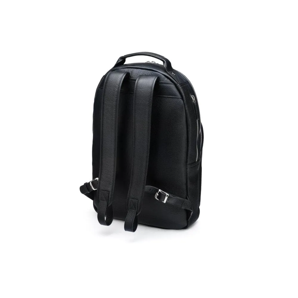 Leather 15" Laptop Backpack, Cambridge - Black Pebble Grain